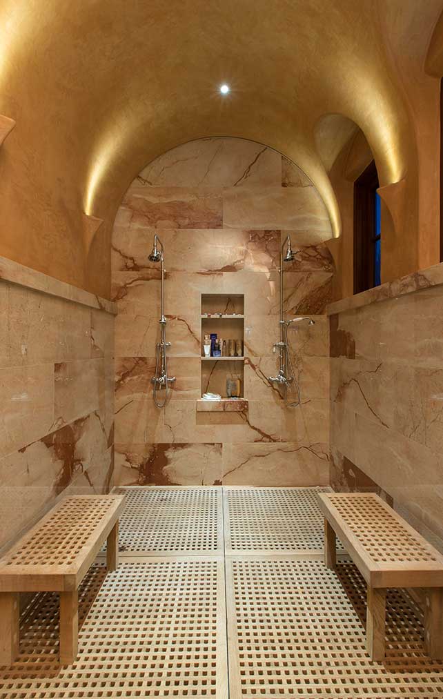 Master bathroom shower of Gordon Estate in Naples Florida, single family home designed by Kukk Architecture & Design Naples Architecture Firm
