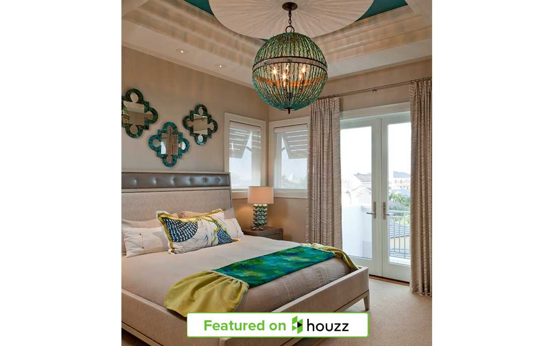 Turquoise bedroom featured on Houzz from Kukk Architecture & Design, P.A. 104 Dominica Project | Blog: Kukk Architecture Featured on Houzz "Warm Up Your Home With These 6 Tropical Colors"