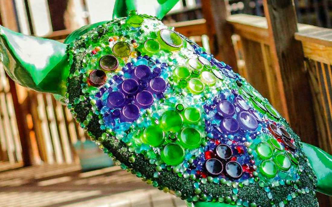 Embellished turtle sculpture from Kukk Architecture and Design, P.A. | Blog: Turtles on the Town