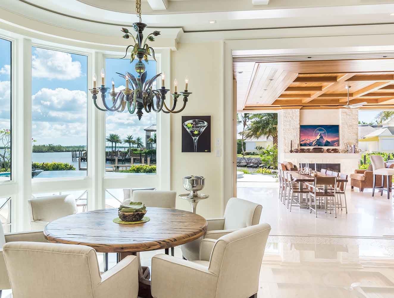 Kitchen & Dining Room at Nelson’s Walk Residence in Naples Florida, single family home designed by Kukk Architecture & Design Naples Architecture Firm