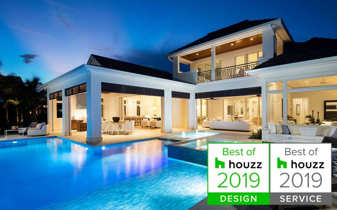 Luxury Florida home with large pool designed by Kukk Architecture & Design, P.A. Best of Houzz Winners 2018 | Blog: KAD Wins Houzz Awards!