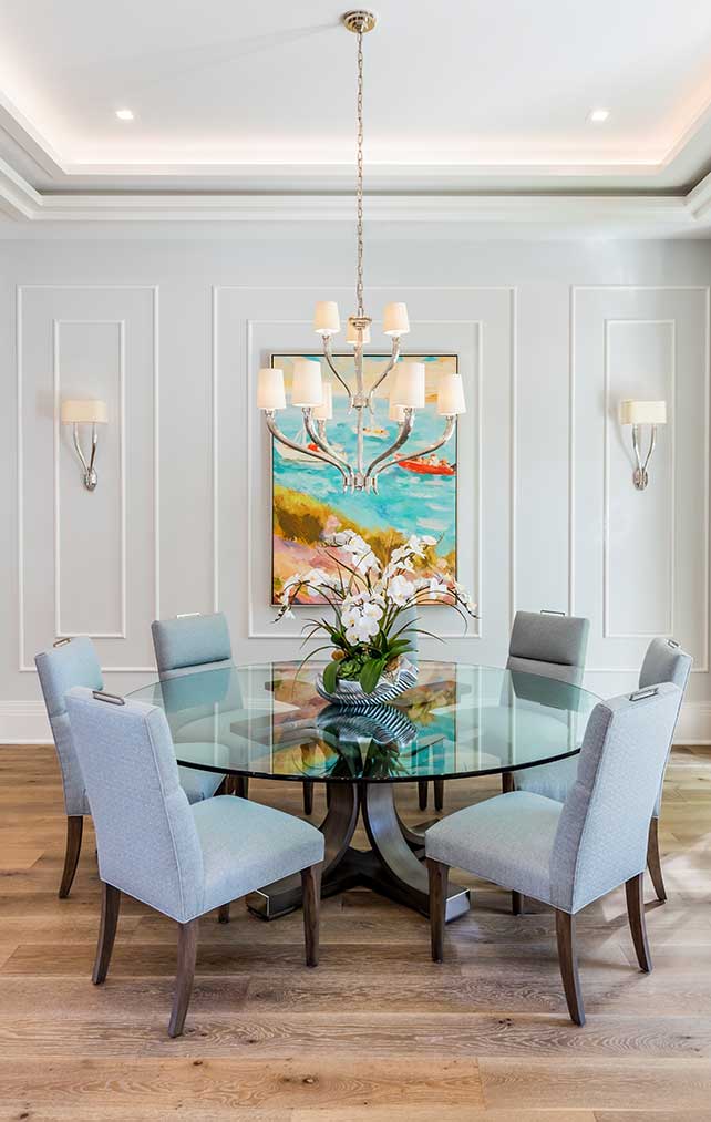Dining Room of Fort Charles Estate in Naples Florida, single family home designed by Kukk Architecture & Design Naples Architecture Firm