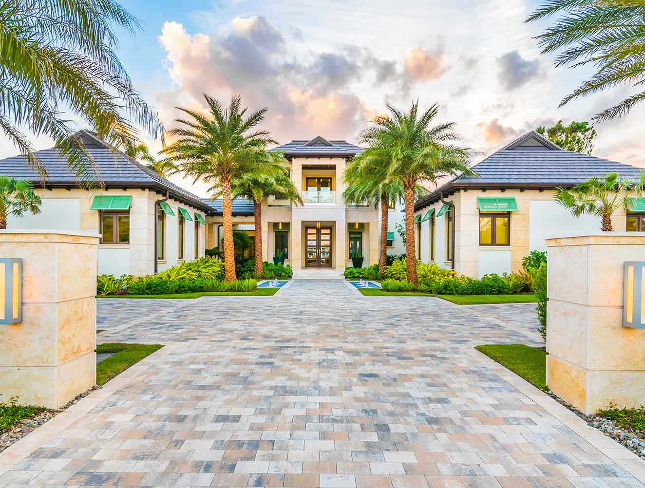 Entryway of Rum Row Estate in Naples Florida, single family home designed by Kukk Architecture & Design Naples Architecture Firm