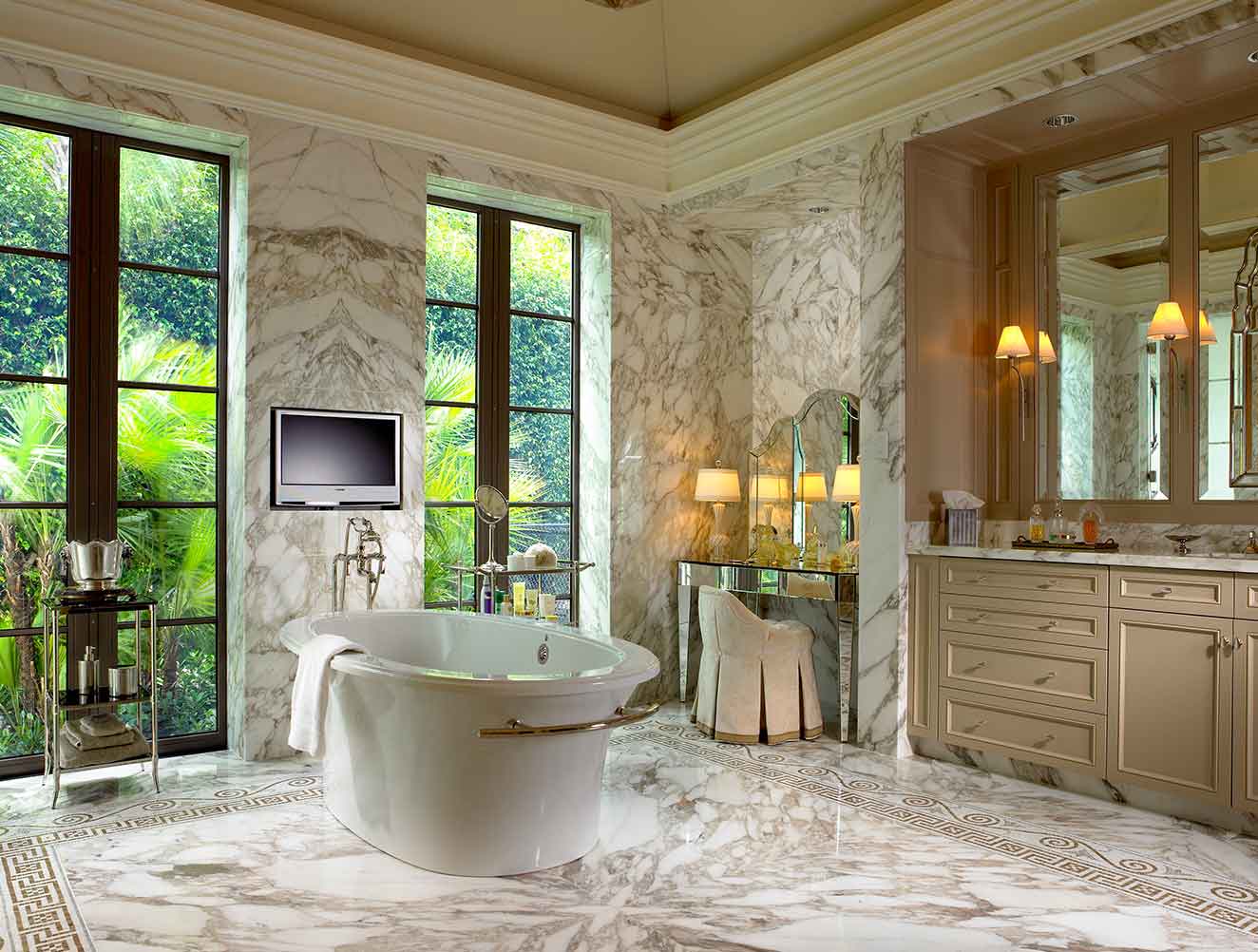 Master Bathroom of Kings Town Estate in Naples Florida, single family home designed by Kukk Architecture & Design Naples Architecture Firm